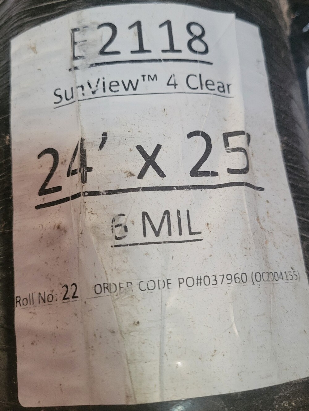 SunView 4 Clear Greenhouse Plastic Sheeting,(24' × 25)